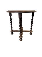 vintage houten pied de stal / bijzettafel / plantentafel, Antiek en Kunst, Ophalen