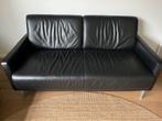 3 en 2 zit bank samen leer zwart grafiet  ( mogen ook apart), Ophalen, Gebruikt, Design, Rechte bank