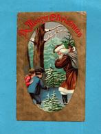 Pracht oude kerstkaart M541 - Santa/kinderen in bos  M541, Verzamelen, Ophalen of Verzenden, Voor 1920, Gelopen, Kinderen