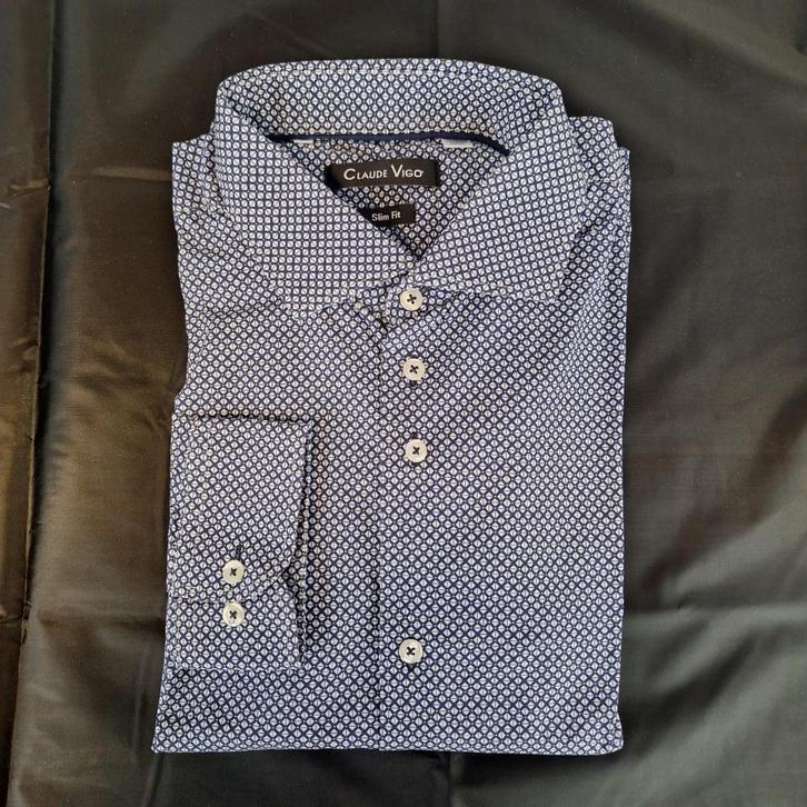 Heren overhemd lange mouw, XL, Kleding | Heren, Overhemden, Zo goed als nieuw, Halswijdte 43/44 (XL), Blauw, Ophalen of Verzenden