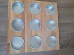 houten bord voor waxine 9 kaarsjes, Grijs, Ophalen of Verzenden, Zo goed als nieuw, Kaars