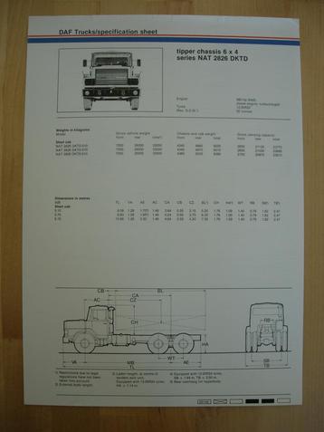 DAF N2800 Technische Specificatie 1983 6x4 Torpedo 2800 NAT