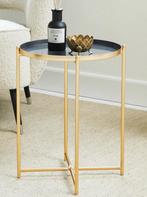 Stijlvolle bijzettafel, Huis en Inrichting, Minder dan 55 cm, Metaal of Aluminium, Rond, Nieuw
