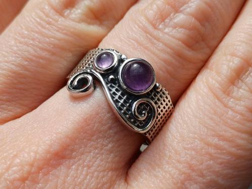 Vanoli 925 zilveren ring met amethist maat 17,75, Sieraden, Tassen en Uiterlijk, Ringen, Nieuw, Dame, 17 tot 18, Paars, Zilver