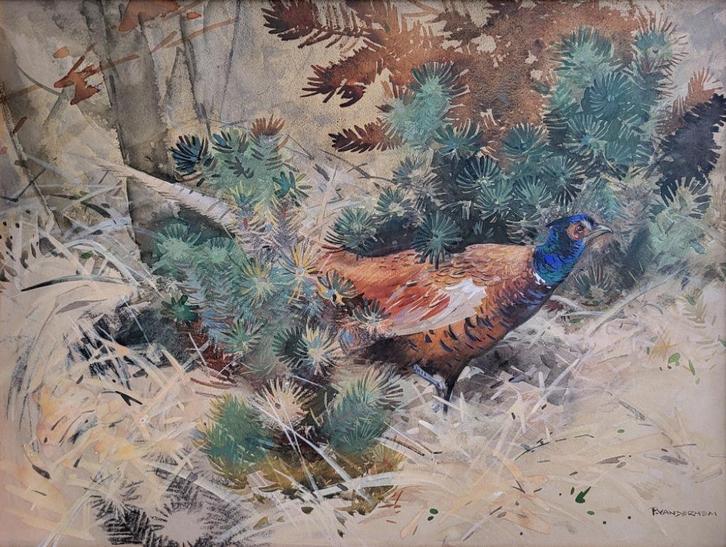 Piet van der Hem, aquarel, incl. lijst 60x76cm, 650,- euro, Antiek en Kunst, Kunst | Schilderijen | Klassiek, Ophalen