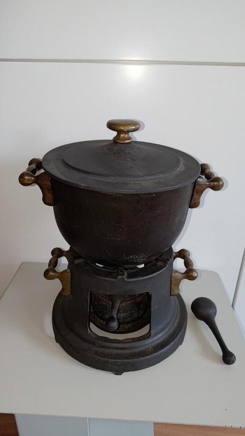 Goebel gietijzeren pan/fondueset. Le Rotisseur, Witgoed en Apparatuur, Fonduesets, Gebruikt, Brander, Ophalen