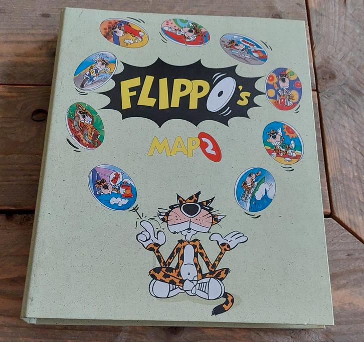 Flippo boek, map 2, Verzamelen, Flippo's, Map, Album of Poster, Adventure, Guinness Record, Olympic, Strip, Time, Met verzamelmap(pen)