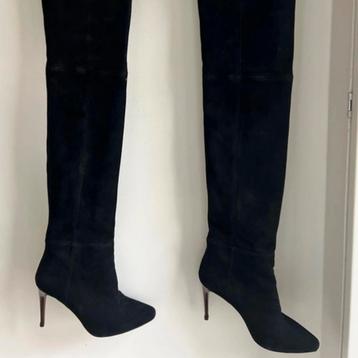 Balmain X H&M Overknee Laarzen Suède Zwart Maat 37 beschikbaar voor biedingen