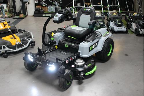 JCC aanbieding: De EGO accu zitmaaiers gratis accu's, Tuin en Terras, Zitmaaiers, Nieuw, 90 tot 120 cm, Elektrische starter, Mulchfunctie