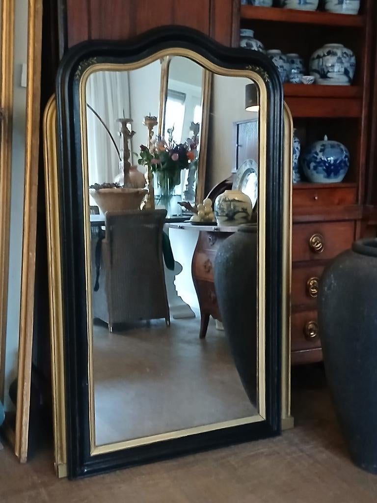 Stijlvolle Antieke Franse Spiegels Louis Philippe, Ophalen, Rechthoekig, Minder dan 50 cm