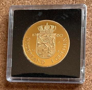 Penning / Replica - Nederland 1 Gulden 1980 verguld beschikbaar voor biedingen