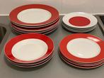 Rood Wit Servies, Gebruikt, Ophalen of Verzenden, Effen, Aardewerk