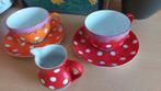 Oilily, 2x  cappucino, 1x melkkannetje, Huis en Inrichting, Keuken | Servies, Ophalen, Zo goed als nieuw, Overige stijlen, Overige typen