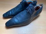 Zwarte Italiaanse santoni schoenen 8,5 42,5 43 brogue, Verzenden, Zwart, Santoni, Gedragen