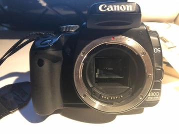 Canon 400D met accu, oplader, 4 kaarten, boekje en tas. beschikbaar voor biedingen