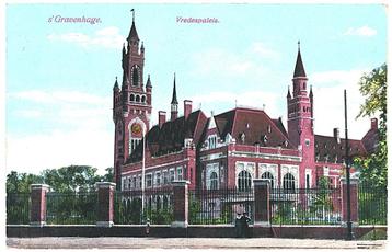 909077	s Gravenhage	Vredespaleis	1914	Gelopen met postzegel  beschikbaar voor biedingen