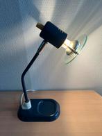 Vintage metalen blauwe BUREAULAMP Jaren 70 met schakelaar, Huis en Inrichting, Ophalen of Verzenden, Gebruikt, Glas, Minder dan 50 cm