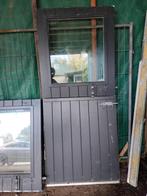 Buitendeur hardhout met veiligheidsglas, Ophalen of Verzenden, Buitendeur, 200 tot 215 cm