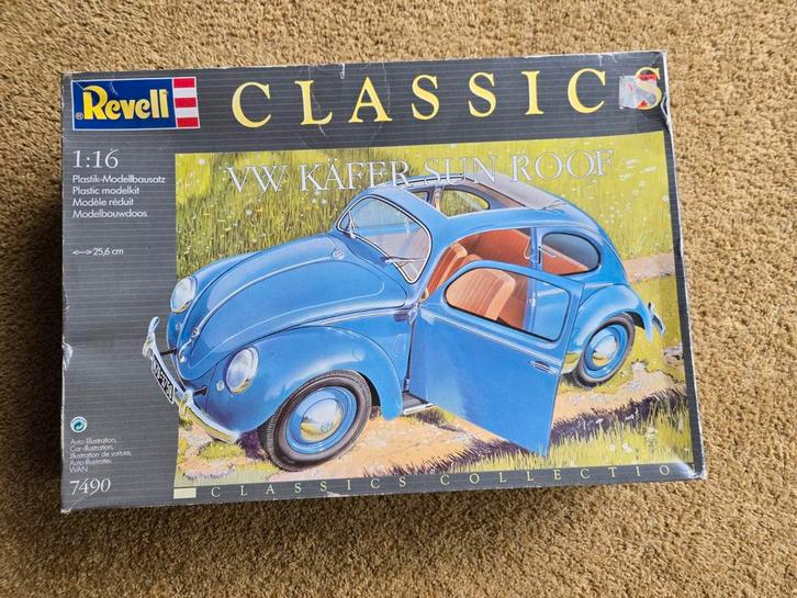 Revell VW Kever Zonnedak 1:16 - Bouwdoos, Hobby en Vrije tijd, Modelbouw | Auto's en Voertuigen, Nieuw, Auto, Groter dan 1:32
