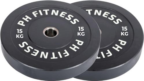 PH Fitness Bumper Plates 15KG Set, Sport en Fitness, Fitnessmaterialen, Nieuw, Overige typen, Armen, Benen, Borst, Buik, Rug, Ophalen