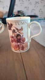 Brocante mok herfst autumn flower fairies bloemen kinderen, Antiek en Kunst, Curiosa en Brocante, Ophalen of Verzenden