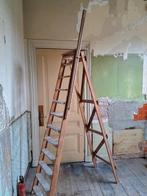 Vintage trap ladder houten trap, Doe-het-zelf en Verbouw, Ladders en Trappen, Gebruikt, Trap, Ophalen of Verzenden, Opvouwbaar of Inschuifbaar