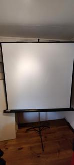 Projectiescherm op statief - 143cm breed, tot 150cm hoog, Ophalen, Handmatig, Gebruikt