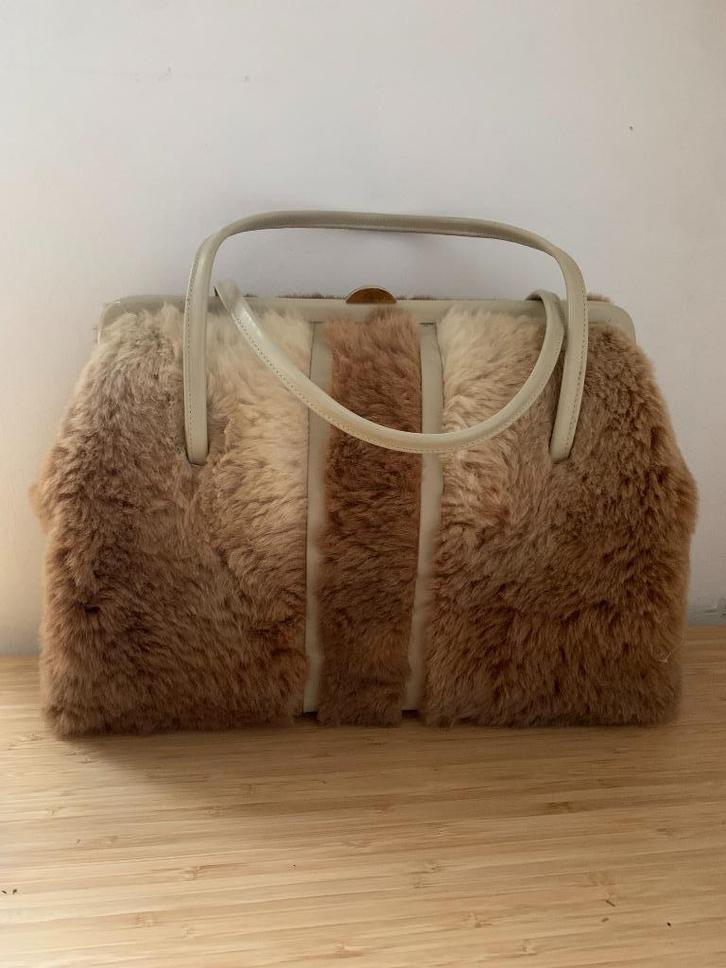 Vintage Lee Roye kangoeroe bont handtas '60s, Sieraden, Tassen en Uiterlijk, Tassen | Damestassen, Zo goed als nieuw, Handtas