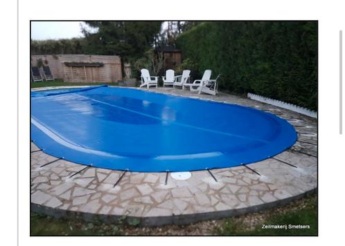 Zwembad afdek zeil ANTRACIET OVAAL 860x560 cm, Tuin en Terras, Zwembad-toebehoren, Zo goed als nieuw, Ophalen