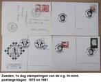 7 stuks kaarten met speciale (1e dag) stempelingen 1975 1981, Ophalen of Verzenden, Zweden, Gestempeld