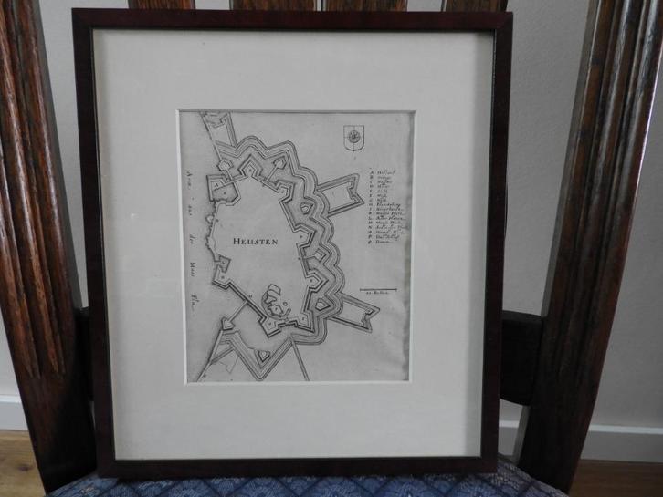 Vestingplattegrond van Heusden - Caspar Merian, Boeken, Atlassen en Landkaarten, Gelezen, Landkaart, Nederland, 1800 tot 2000