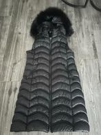 Zwarte gewatteerde bodywarmer met bontkraag, Ophalen of Verzenden, Zo goed als nieuw, Maat 42/44 (L), Zwart