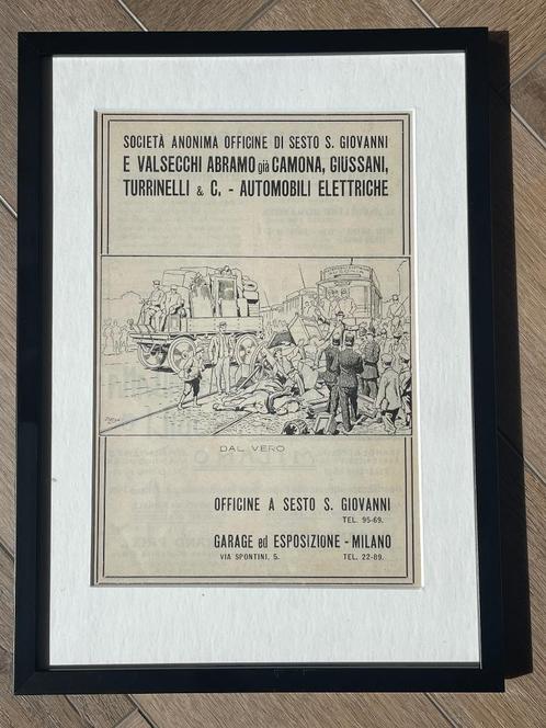 Electrische auto ..ORIGINEEL. in 1907 kon dat al, Antiek en Kunst, Kunst | Etsen en Gravures, Ophalen of Verzenden