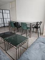 Mooie groene marmeren salontafel by-boo, Ophalen, 50 tot 100 cm, Vierkant, 50 tot 100 cm