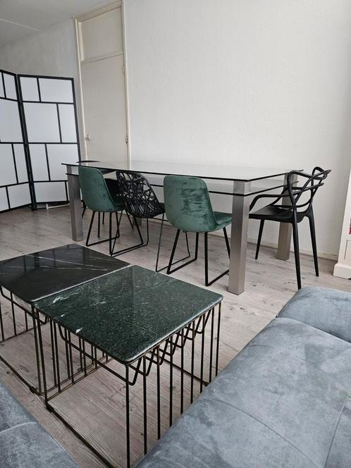 Mooie groene marmeren salontafel by-boo, Huis en Inrichting, Tafels | Salontafels, Zo goed als nieuw, Minder dan 50 cm, 50 tot 100 cm