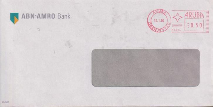 Aruba 1995 M03 ABN-AMRO Machinestempel Vensterenvelop, Postzegels en Munten, Brieven en Enveloppen | Buitenland, Envelop, Ophalen of Verzenden
