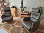 2 fauteuils van Prominent, leer, tot 26/8 beschikbaar!, Huis en Inrichting, Ophalen, Gebruikt, Leer