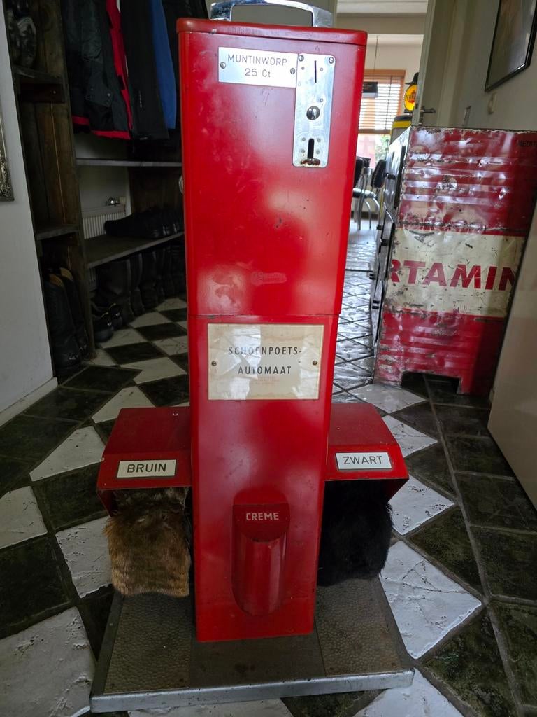 Vintage schoenpoets automaat, Verzamelen, Automaten | Overige, Ophalen, Gebruikt