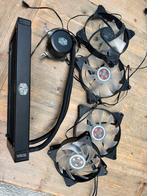 Coolermaster Waterkoeling met 4 RGB Fans, Computers en Software, Computerkoelers, Ophalen of Verzenden, Zo goed als nieuw, Waterkoeling
