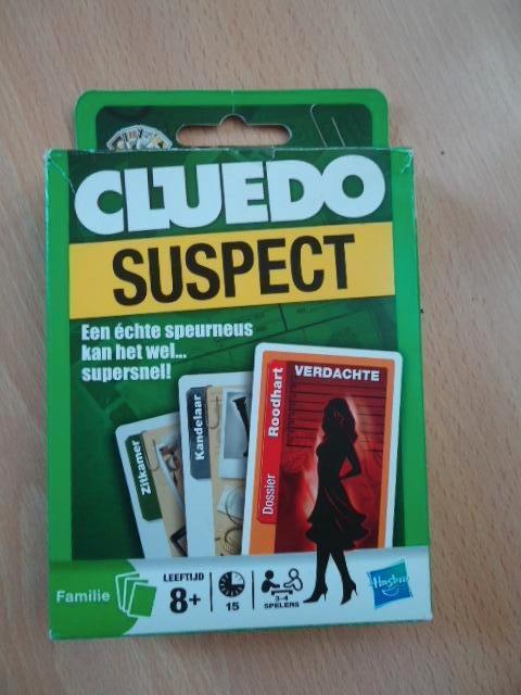 Cluedo Suspect, kaartspel, Hobby en Vrije tijd, Gezelschapsspellen | Kaartspellen, Zo goed als nieuw, Een of twee spelers, Drie of vier spelers