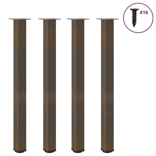 Salontafelpoten 4 st 110-112 cm staal naturel, Huis en Inrichting, Tafelonderdelen, Nieuw, 100 tot 150 cm, 100 tot 150 cm, Kunststof