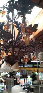 Vintage Hanglampen, 2 stuks met Druiven Decoratie, Huis en Inrichting, Ophalen, Gebruikt, Vintage, Glas