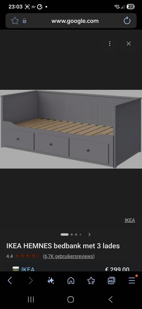 Ikea Hemnes bed grijs - goede staat, Huis en Inrichting, Slaapkamer | Bedden, Gebruikt, Eenpersoons, 90 cm, 200 cm, Hout, Grijs