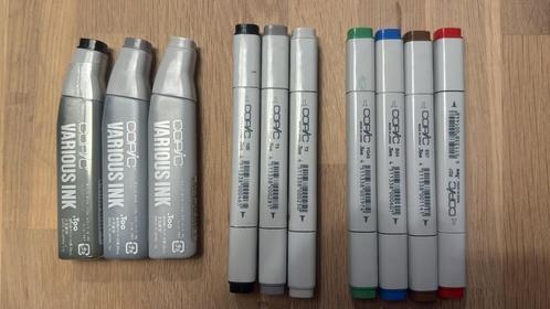 Set van 7 Copic Markers + 3 navullingen, Hobby en Vrije tijd, Tekenen, Gebruikt, Potlood of Stift, Ophalen of Verzenden