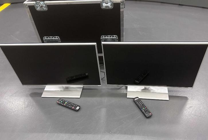 Flightcase op wielen met 2x Panasonic TX-L32E6E LCD TV’s, Audio, Tv en Foto, Televisies, Gebruikt, LCD, 80 tot 100 cm, Full HD (1080p)