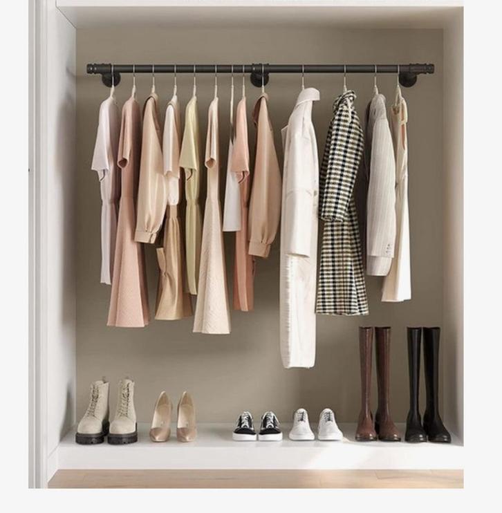 Zwarte Metalen Kledingroede - 180cm, Kleding | Dames, Kledingrekken, Nieuw, Ophalen of Verzenden