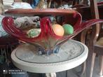 Vintage Rode Glazen Fruitschaal, Ophalen of Verzenden