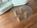 Salon Tafel glas hout, Huis en Inrichting, Tafels | Salontafels, Ophalen, 150 tot 200 cm, Rond, 150 tot 200 cm
