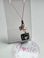 Roze/bruine Telefoonhanger met koekje #11, Sieraden, Tassen en Uiterlijk, Bedels, Nieuw, 1 bedel, Parel, Ophalen