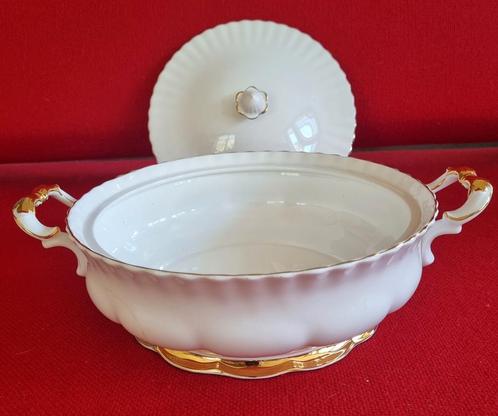 Val D'or Royal Albert dekschaal vol in het goud, Antiek en Kunst, Antiek | Servies los, Ophalen of Verzenden